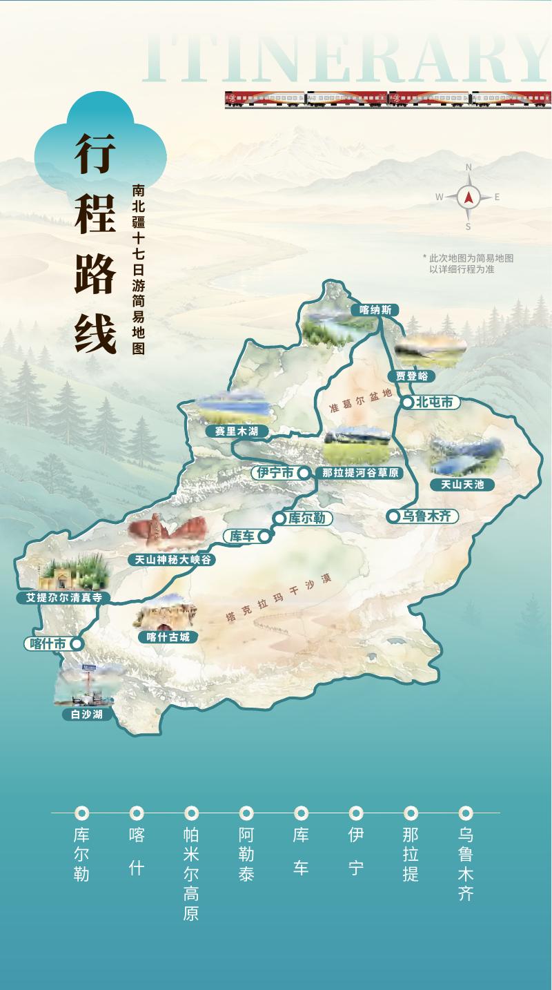 2027 新疆南北疆 17 天路線概覽